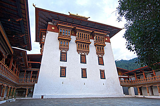 中心,宗派寺院,寺院,不丹,南亚