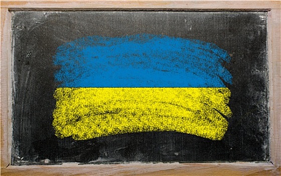 旗帜,乌克兰,黑板,涂绘,粉笔