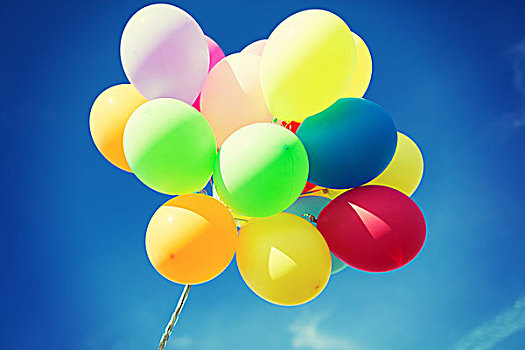 气球,庆贺,概念,许多,彩色,空中