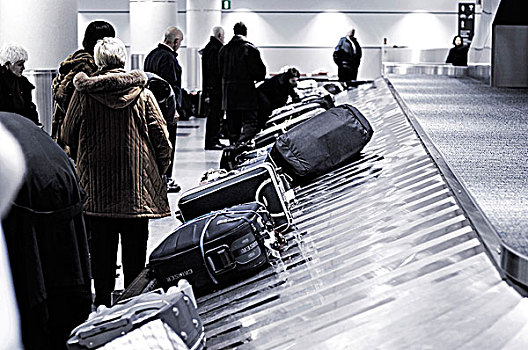 人,等待,行李,机场,行李传送带,传送装置,多伦多,加拿大