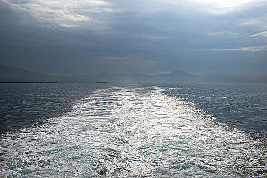 尾流,海洋,那不勒斯,坎帕尼亚区,意大利