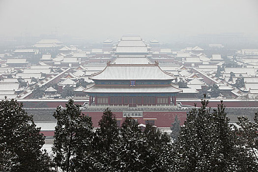 北京雪后的故宫
