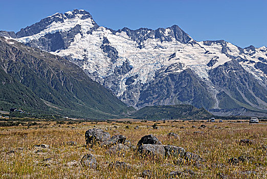 冰河,长袜,库克峰国家公园,南岛,新西兰