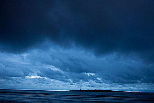 风暴,云,远眺,海洋