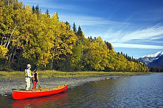 独木舟,鲍伦湖,省立公园,不列颠哥伦比亚省