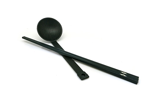 黑色,勺子,筷子,隔绝