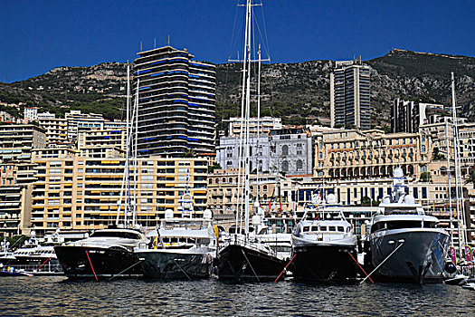 游艇,摩纳哥,展示,港口,地中海,欧洲