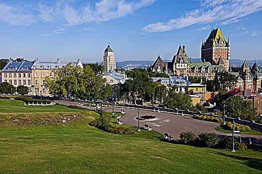 酒店,建筑,道路,魁北克城,白天,要塞,魁北克,加拿大