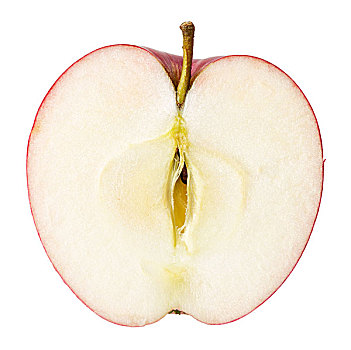 一半,红苹果,隔绝,白色背景,背景