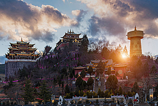 寺院,香格里拉,云南,中国