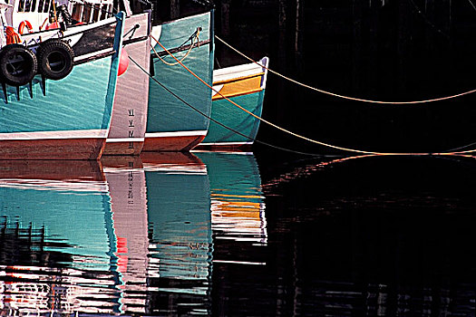 渔船,反射,水中,北方,头部,大马南岛,新布兰斯维克,加拿大