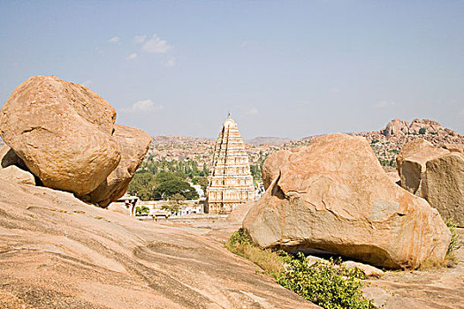 石头,庙宇,背景,印度