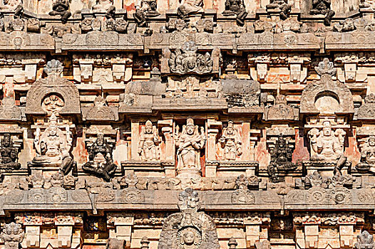 浅浮雕,印度,神,庙宇,泰米尔纳德邦,亚洲