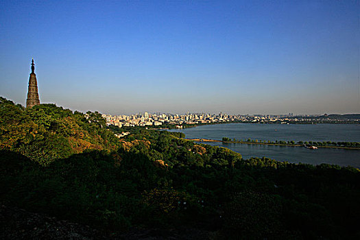 杭州,西湖,城市,全景