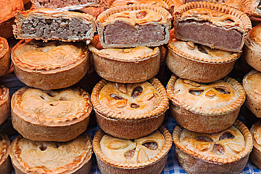 肉馅饼,食品摊,博罗市场,南华克,伦敦,英格兰