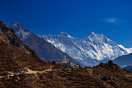 纪念,珠穆朗玛峰,背景,尼泊尔