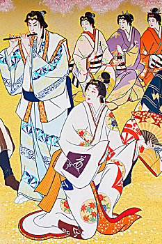 日本,京都,袛园,歌舞伎,剧院,特写,描绘