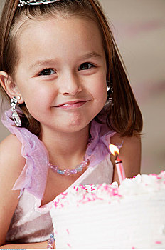 女孩,肖像,生日蛋糕