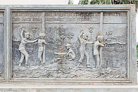 浅浮雕,纪念,纪念建筑,承诺,高棉,胭脂,寺院,庙宇,靠近,柬埔寨,亚洲
