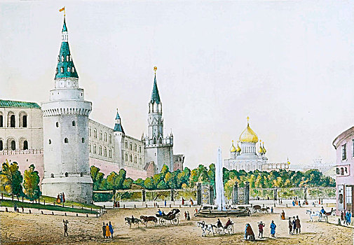 克里姆林宫,花园,莫斯科,俄罗斯,艺术家