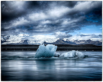 浮冰,挨着,冰岛,海岸