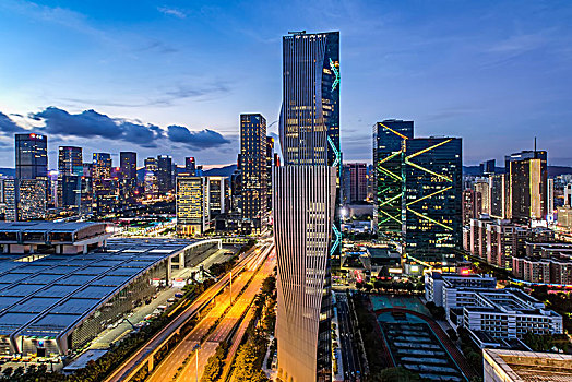 深圳夜景城市天际线