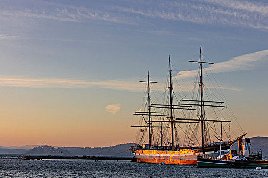 历史,经典,帆船,建造,渔人码头,旧金山,加利福尼亚,美国,大幅,尺寸