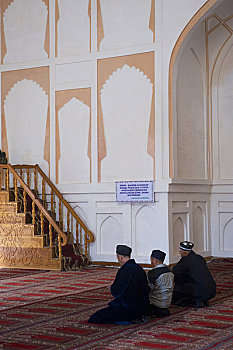 乌兹别克斯坦,靠近,布哈拉,清真寺,男人,祈祷