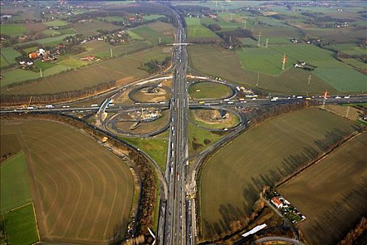 十字架,立体交叉路,重建,高速公路,鲁尔区,北莱茵威斯特伐利亚,德国,欧洲