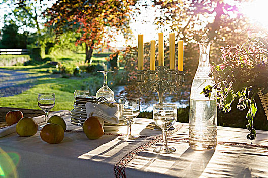 桌子,阳光,野餐