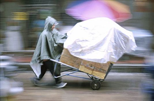 季风,雨,唐人街,曼谷,泰国