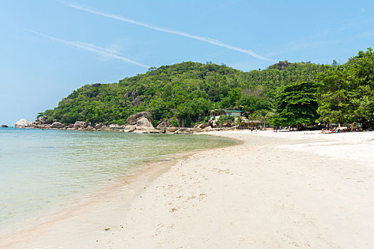 水晶,湾,银,海滩,风景