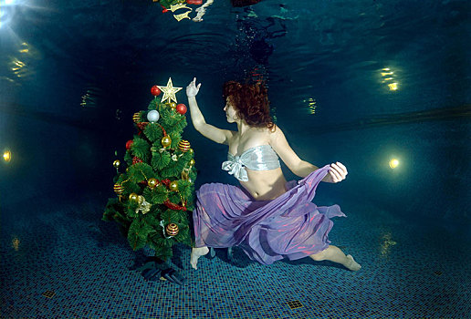 水下,圣诞节,敖德萨,乌克兰,东欧