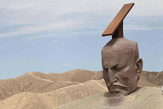 甘肃瓜州,三大地标雕塑艺术作品点,靓,荒漠戈壁