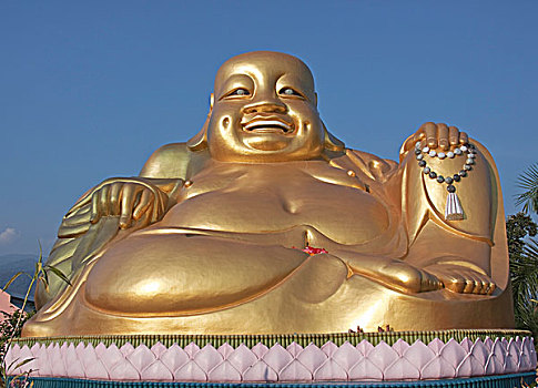 脂肪,金色,佛像,寺院,庙宇,清迈,北方,泰国,东南亚,亚洲