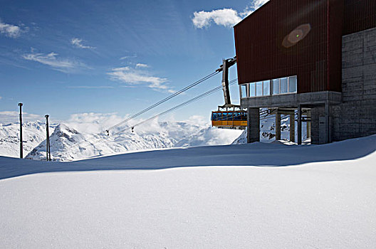 车站,雪景,瑞士,欧洲