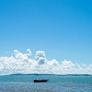 蓝色海洋,白云,背景