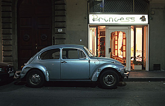 甲壳虫汽车,正面,商店,佛罗伦萨
