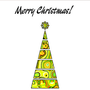 艺术,圣诞树,绿色,金色,彩色,抽象图案,隔绝,白色背景,背景