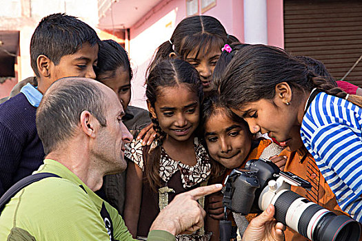 亚洲,印度,拉贾斯坦邦,乌代浦尔,孩子,摄影师,风景,照片,使用,只有
