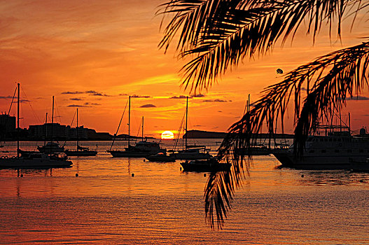 伊比萨岛,西班牙,日落