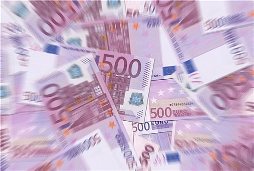 500欧元,钞票,纹理,放射状,模糊