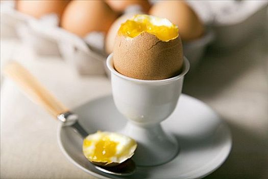 软煮蛋,蛋杯,上面