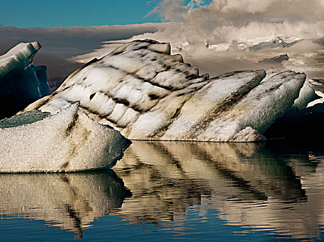 冰山,局部,瓦特纳冰川,国家公园,杰古沙龙湖,冰岛