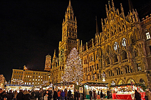 圣诞市场,慕尼黑,巴伐利亚,德国,欧洲
