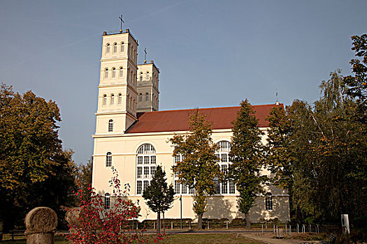 村教堂,古典风格,建筑师,勃兰登堡,德国,欧洲