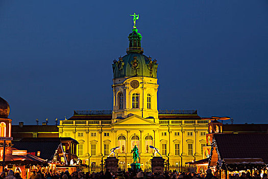 圣诞市场,城堡,夏洛滕堡宫,柏林