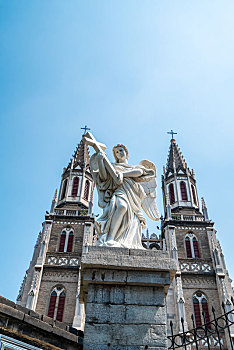 中国基督教教堂 背景图片