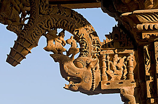 神话,生物,装饰,雕塑,克久拉霍,多,纪念碑,世界遗产,中央邦,印度,亚洲