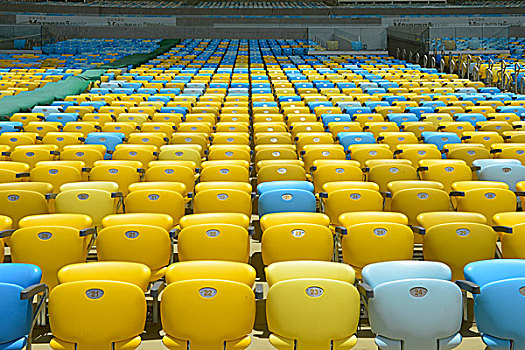 彩色,座椅,排,体育场,风化,椅子,世界杯,巴西,南美
